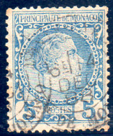 MONACO - N°3 - PRINCE CHARLES III 5c Bleu Oblitéré (cote 50.00€) - Oblitérés