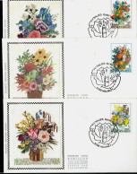 FDC Soie   Des N° 1966/68 Floralies Gantoises - Obl. HALANZY 08/03/1980 - 1971-1980