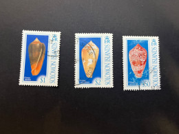 11-5-2024 (stamp)  3 Shell / Seashell - Coquillage - Solomon Island (3 Values) - Crustacés