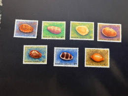 11-5-2024 (stamp)  7 Shell / Seashell - Coquillage - Samoa Islands (7 Values) - Crustacés