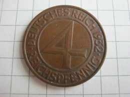 Germany 4 Reichspfennig 1932 F - 4 Reichspfennig