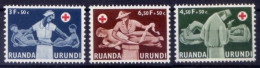 Ruanda Urundi 1957 Mint No Gum 3v, Red Cross, Nursing, Syringe, Medicine, First Aid - Ziekte