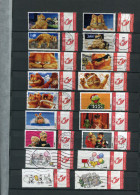 Belgie Duostamps Garfield Muppets 18 X Gestempeld Gepersonaliseerde Zegels (staat Zie Scan)  Strips Comics BD - Afgestempeld