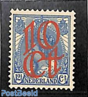 Netherlands 1923 10c @ 12.5c Blue, Stamp Out Of Set, Mint NH - Unused Stamps