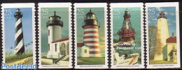 United States Of America 1990 Lighthouses 5v, Mint NH, Nature - Transport - Various - Birds - Ships And Boats - Lighth.. - Unused Stamps