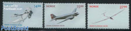 Norway 2012 100 Years Aviation 3v, Mint NH, Transport - Aircraft & Aviation - Neufs