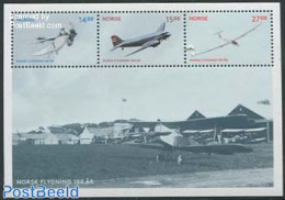 Norway 2012 100 Years Aviation S/s, Mint NH, Sport - Transport - Gliding - Aircraft & Aviation - Neufs