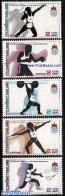 Thailand 1985 South East Asian Games 5v, Mint NH, Sport - Badminton - Sport (other And Mixed) - Tennis - Weightlifting - Badminton