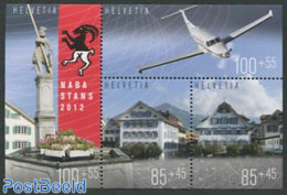 Switzerland 2012 NABA Stans S/s, Mint NH, Transport - Aircraft & Aviation - Art - Architecture - Unused Stamps