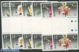 Hong Kong 1985 Flowers 6 Gutterpairs, Mint NH, Nature - Flowers & Plants - Unused Stamps