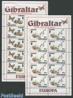 Gibraltar 1986 Europa, Environment 2 M/ss, Mint NH, History - Nature - Europa (cept) - Birds - Butterflies - Environment - Umweltschutz Und Klima
