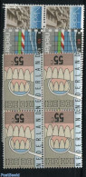 Netherlands 1977 Mixed Issue 3v, Blocks Of 4 [+], Mint NH, Health - Dentistry - Disabled Persons - Neufs