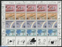 Liechtenstein 1995 Greeting Stamps M/s, Mint NH, Nature - Transport - Various - Flowers & Plants - Balloons - Greeting.. - Neufs