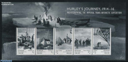Australian Antarctic Territory 2016 Hurleys Journey S/s, Mint NH, History - Science - Sport - Transport - Flags - The .. - Voile