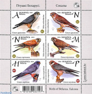 Belarus 2021 Falcons 6v M/s, Mint NH, Nature - Birds - Birds Of Prey - Wit-Rusland