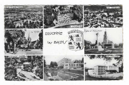 CPSM MULTIVUES DIVONNE LES BAINS, LES GRANDS HOTELS, LE TEMPLE, LE CHATEAU, VUE GENERALE, 9 Cm Sur 14 Cm Env, AIN 01 - Divonne Les Bains