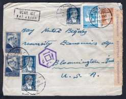 TURKEY 1943 Censored Airmail Cover To USA, Via Egypt (4163) - Covers & Documents