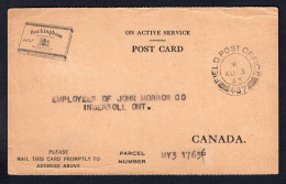 CANADA WW2 Military 1943 FPO 487 RCA Buckingham Cigarettes "Thank You" Postcard From Soldier To Ingersoll (p3210) - Covers & Documents