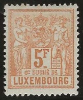 Luxembourg  .  Y&T .   58    .   * VLH .    Neuf Avec Gomme Et Une Trace Tres Légère D'une Charnière - 1882 Allégorie