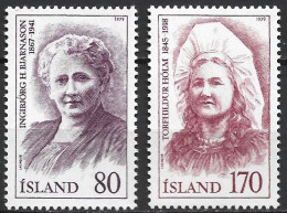 ISLANDIA 1979 - ICELAND - MUJERES CELEBRES - YVERT 494/495** - Unused Stamps