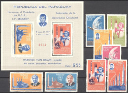 Paraguay 1964, Space Explorers, Kennedy. Von Braun, 2val In BF - Paraguay