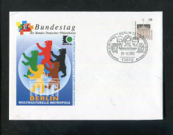 "BUNDESREPUBLIK DEUTSCHLAND" 2000, Privat-Ganzsachenumschlag "Bundestag" Mit SSt. "BERLIN" (R1294) - Buste Private - Usati