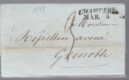 Lettre Dite Précurseurs  Sur  Lettre  Départ Chambéry  4 Mars 1849 Destination Grenoble - ...-1840 Prephilately