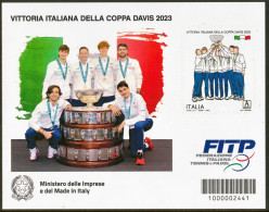 ITALY/ITALIA 2024 TENNIS, Vittoria Italiana Della Coppa Davis 2023, 1v E Foglietto*** - Tennis