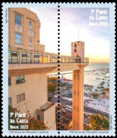 BRAZIL #17/2023-   LACERDA ELEVATOR 150 YEARS  -  CITY OF SALVADOR ,BAHIA  2 V -MINT - Unused Stamps