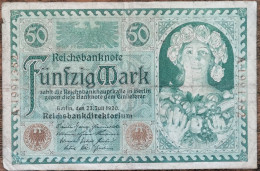 Billet Allemagne 50 Mark 23 - 7 - 1920 / Reichsbanknote - 50 Mark