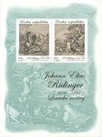 **A 1262 - 3 Czech Republic J. E. Ridinger, Hunting Graphic Art 2024 - Engravings