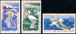 MAURITANIE - 1961 - Oiseaux De Poste Aérienne - 3 V. - Grues Et Gruiformes