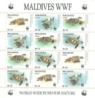 MALDIVES 1995 - WWF - La Tortue  Hawksbill  - Feuillet - Turtles