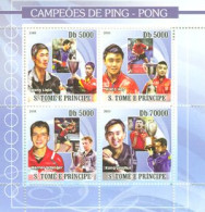 S.TOME E PRINCIPE 2008 - Sports - Champions De Tennis De Table - 8 V. - Tafeltennis