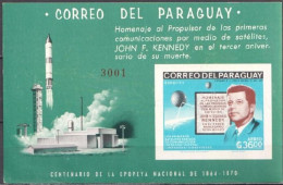 Paraguay 1966, Space, Kennedy, BF IMPERFORATED - Paraguay