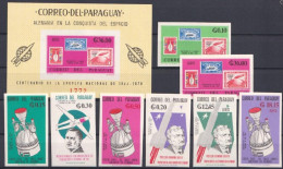 Paraguay 1966, Space, Stamp On Stamp, 8val +BF IMPERFORATED - Zuid-Amerika