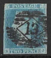 GB.....QUEEN VICTORIA..(1837-01..).." 1841.."...LINE ENGRAVED......2d BLUE..,....ALMOST 4  MARGIN......USED..... - Gebraucht