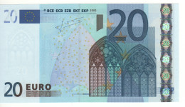 20 EURO  "U"   FRANCIA    Firma Trichet   L 083 G3   Ch. 89   /  FDS - UNC - 20 Euro