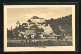 AK Laupen, Schloss Und Arbeiter Auf Dem Feld  - Laupen