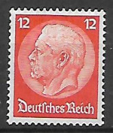 GERMANIA REICH REP.DI WEIMAR 1932-33 EFFIGE HINDENBURG UNIF. 448  MNH  XF - Ungebraucht