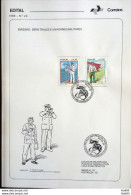 Brochure Brazil Edital 1986 23 Military Uniforms With Stamp Overlaid CBC DF Brasília - Lettres & Documents