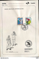 Brochure Brazil Edital 1986 23 Military Uniforms With Stamp Overlaid CBC CE Fortaleza - Lettres & Documents