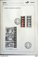 Brochure Brazil Edital 1986 21 Glauber Rocha Cinema With Stamp CBC RJ - Lettres & Documents