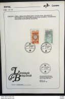 Brochure Brazil Edital 1986 18 Gregorio Mattos Manuel Flag Literature With Stamp CBC PE And BA Overlaid - Covers & Documents