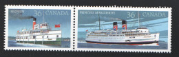 1987 Canadian Steanships  Se-tenant Pair Sc 1140a - Neufs