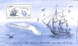 French Antarctic Territory 2022 Discovery Of Tromelin Island S/s, Mint NH, Transport - Various - Ships And Boats - Maps - Unused Stamps
