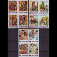 BURUNDI 1977 - Scott# 525-7 Fairy Tales 14-26f MNH - Unused Stamps