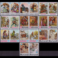 BURUNDI 1977 - Scott# 523a-7d Fairy Tales Set Of 20 MNH - Nuevos