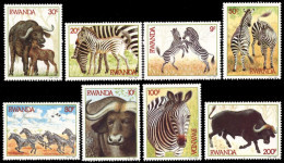 Rwanda - 1218/1225 - Zèbres & Buffles D'Afrique - 1984 - MNH - Unused Stamps