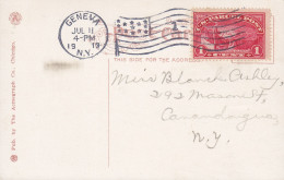 United States PPC 7552. White Springs Farm, Geneva. N.Y. Flamme 'Flag' GENEVA 1913 US Parcel Post Stamp Mi. 1 !!!! - Brieven En Documenten